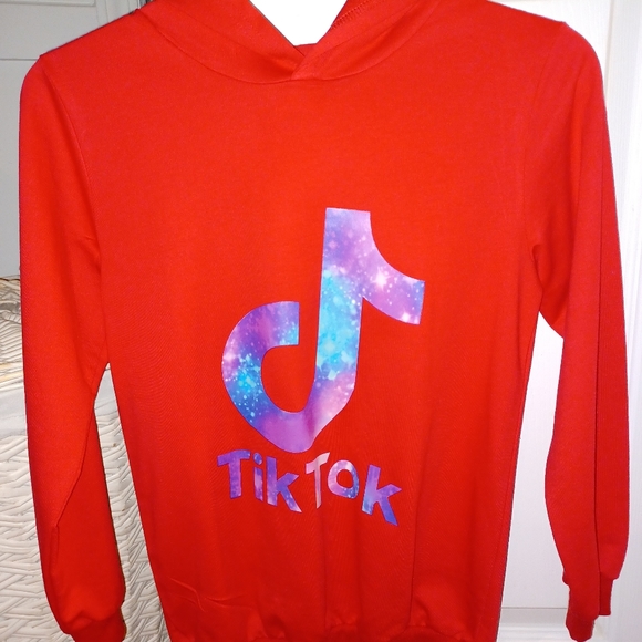 Tik Tok Hooded Long Sleeve Tee, Size 12 - Picture 1 of 2